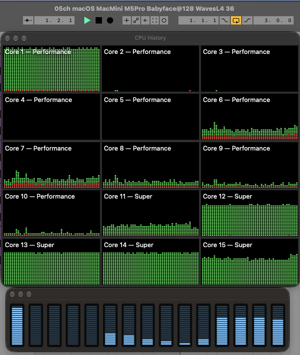 5 tracks, Waves L4, 128 samples